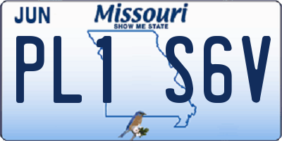 MO license plate PL1S6V