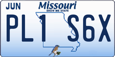 MO license plate PL1S6X