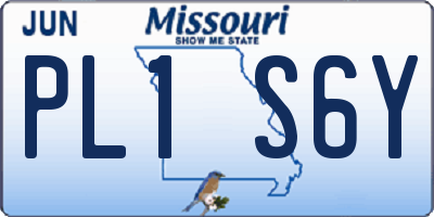 MO license plate PL1S6Y