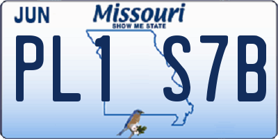 MO license plate PL1S7B