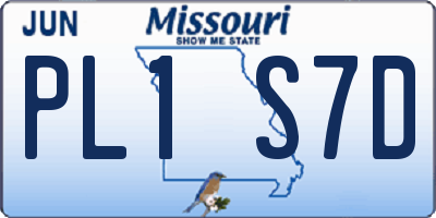 MO license plate PL1S7D