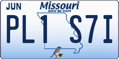 MO license plate PL1S7I