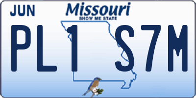 MO license plate PL1S7M