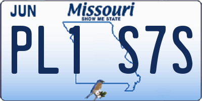 MO license plate PL1S7S