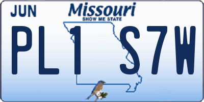 MO license plate PL1S7W