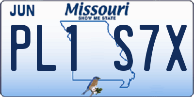 MO license plate PL1S7X