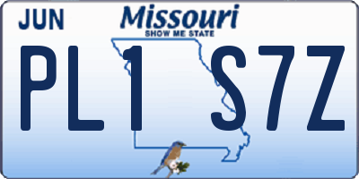 MO license plate PL1S7Z