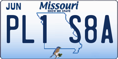 MO license plate PL1S8A