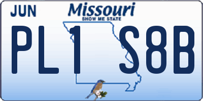 MO license plate PL1S8B