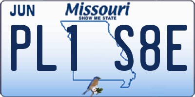 MO license plate PL1S8E