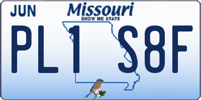 MO license plate PL1S8F
