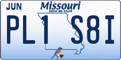 MO license plate PL1S8I