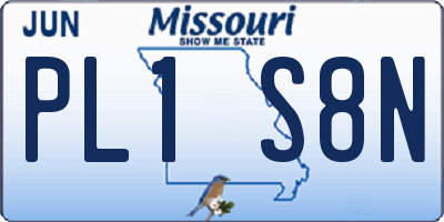 MO license plate PL1S8N