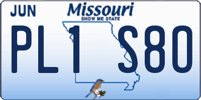 MO license plate PL1S8O