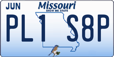 MO license plate PL1S8P