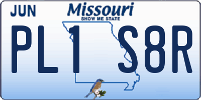 MO license plate PL1S8R