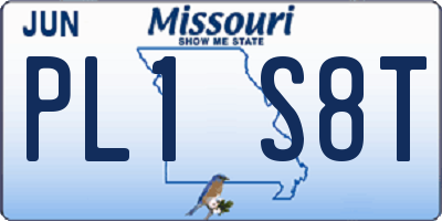 MO license plate PL1S8T