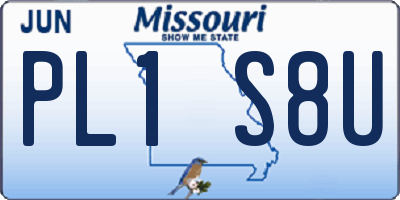 MO license plate PL1S8U