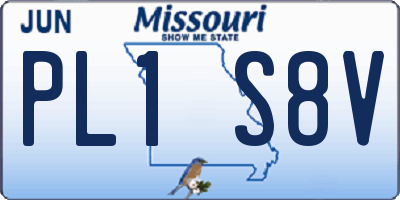 MO license plate PL1S8V