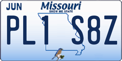 MO license plate PL1S8Z