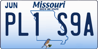 MO license plate PL1S9A