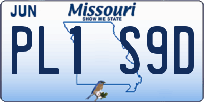 MO license plate PL1S9D