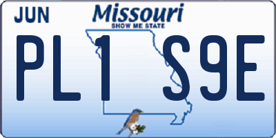 MO license plate PL1S9E