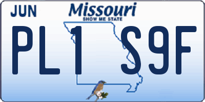 MO license plate PL1S9F