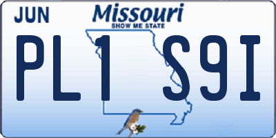 MO license plate PL1S9I