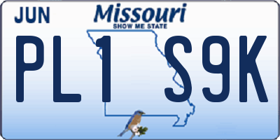 MO license plate PL1S9K