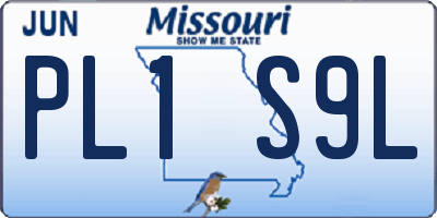 MO license plate PL1S9L
