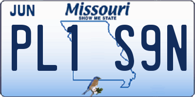 MO license plate PL1S9N