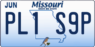 MO license plate PL1S9P