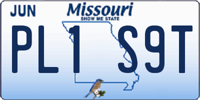 MO license plate PL1S9T