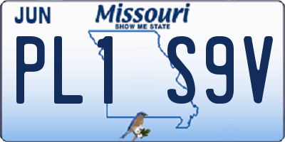 MO license plate PL1S9V
