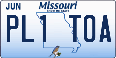 MO license plate PL1T0A