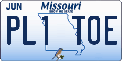 MO license plate PL1T0E
