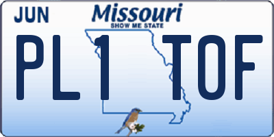 MO license plate PL1T0F