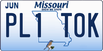 MO license plate PL1T0K