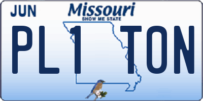 MO license plate PL1T0N