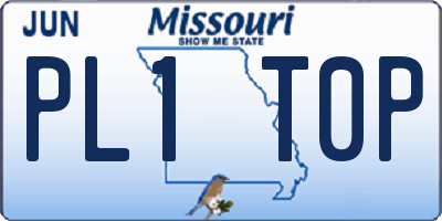 MO license plate PL1T0P