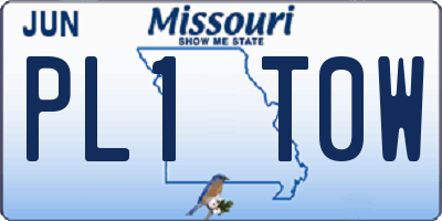 MO license plate PL1T0W