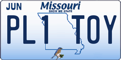 MO license plate PL1T0Y