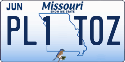 MO license plate PL1T0Z