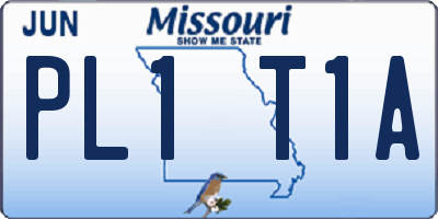 MO license plate PL1T1A