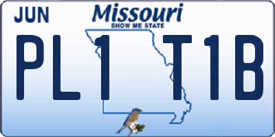 MO license plate PL1T1B