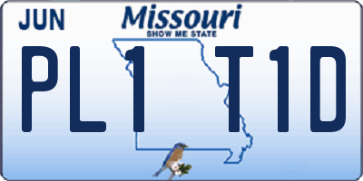 MO license plate PL1T1D