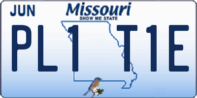 MO license plate PL1T1E