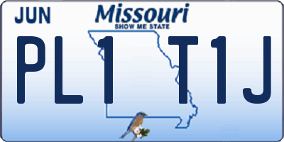 MO license plate PL1T1J