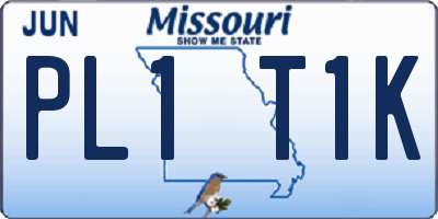MO license plate PL1T1K
